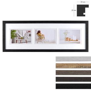 Holz Bilderrahmen Modern für 3 Bilder 10x15 cm Querformat