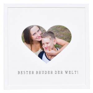 Bilderrahmen mit Herz-Passepartout & Text "Bester Bruder der Welt!"