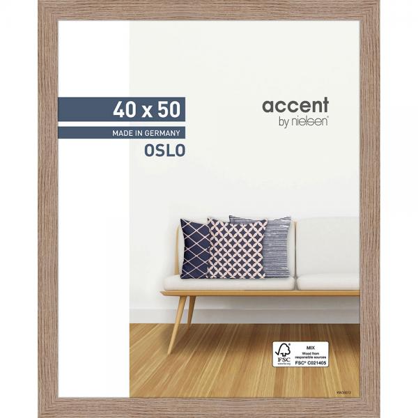 Holz Bilderrahmen Oslo 40x50 cm | Eiche | Normalglas