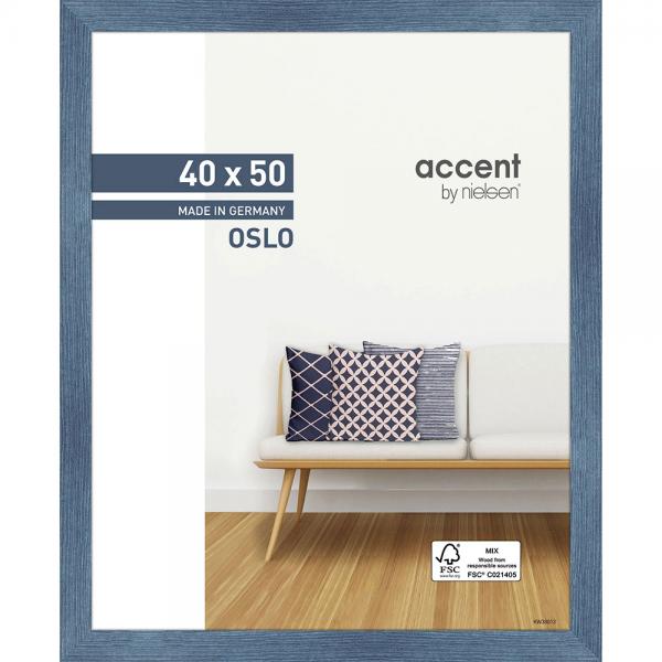 Holz Bilderrahmen Oslo 40x50 cm | Blau | Normalglas