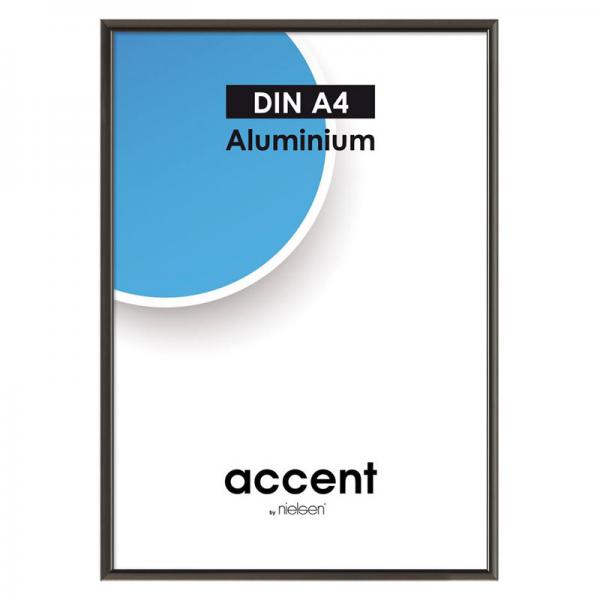 Alu Bilderrahmen Accent 21x29,7 cm (A4) | Schwarz matt | Normalglas