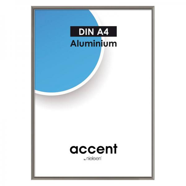 Alu Bilderrahmen Accent 21x29,7 cm (A4) | Stahlgrau | Normalglas