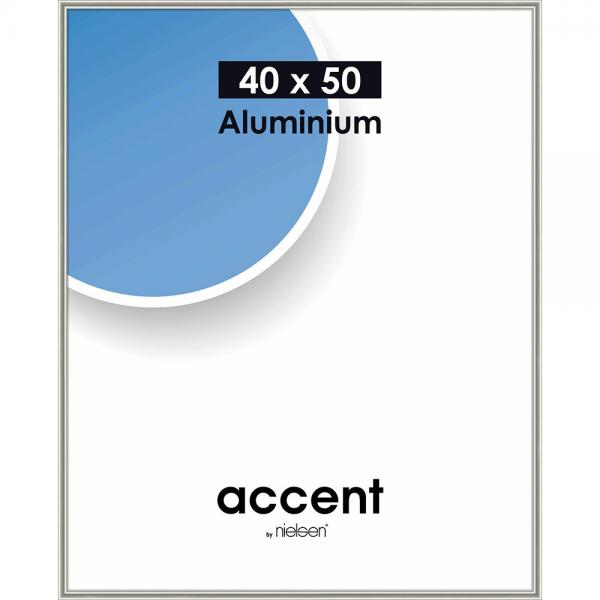 Alu Bilderrahmen Accent 40x50 cm | Pearl Mercury | Normalglas