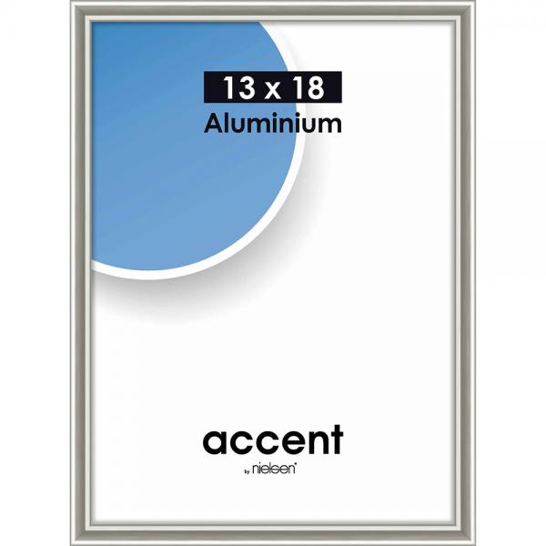 Alu Bilderrahmen Accent 13x18 cm | Pearl Mercury | Normalglas