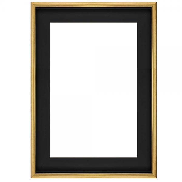 Schattenfugenrahmen FLOATS 36 18x24 cm | Schwarz mit Gold | Leerrahmen (ohne Glas und Rückwand)