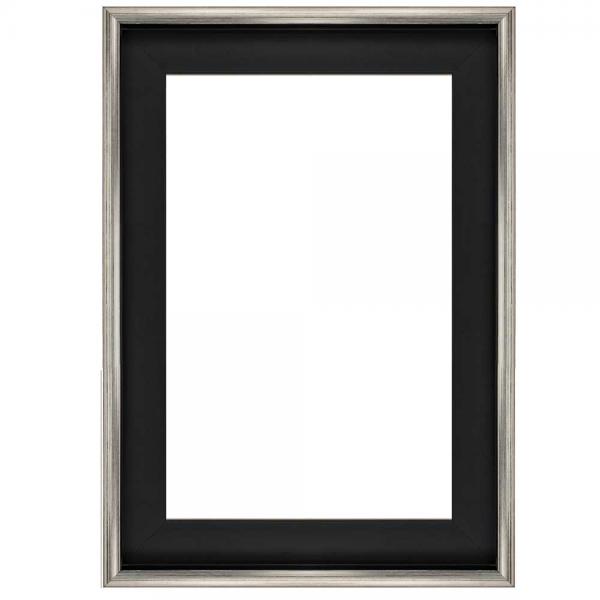 Schattenfugenrahmen FLOATS 36 20x30 cm | Schwarz mit Silber | Leerrahmen (ohne Glas und Rückwand)