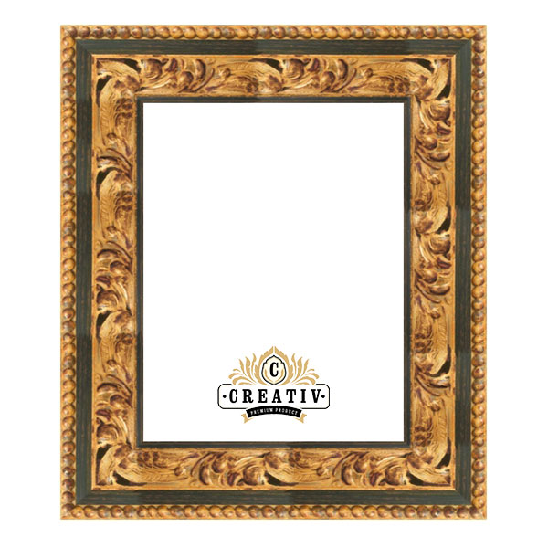 Barock Bilderrahmen Marsala 29,7x42 cm (A3) | gold-grün | Normalglas