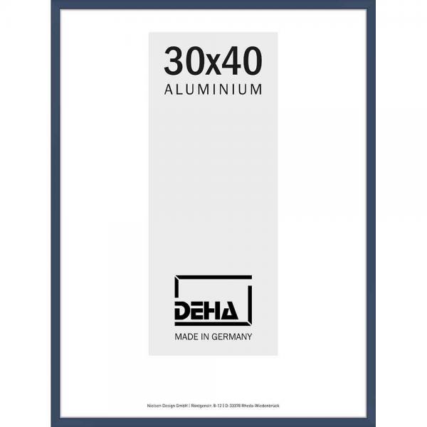 Alu Bilderrahmen Superba 60x80 cm | Stahlblau 5011 | Normalglas