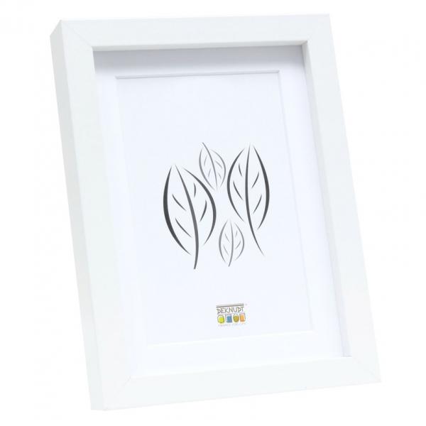 Holz Bilderrahmen Louise mit Passepartout 24x30 cm | Weiß | Normalglas