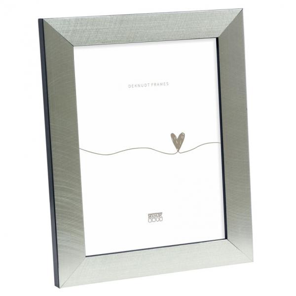 Kunststoff-Bilderrahmen Ella 10x15 cm | silber-schwarz | Normalglas