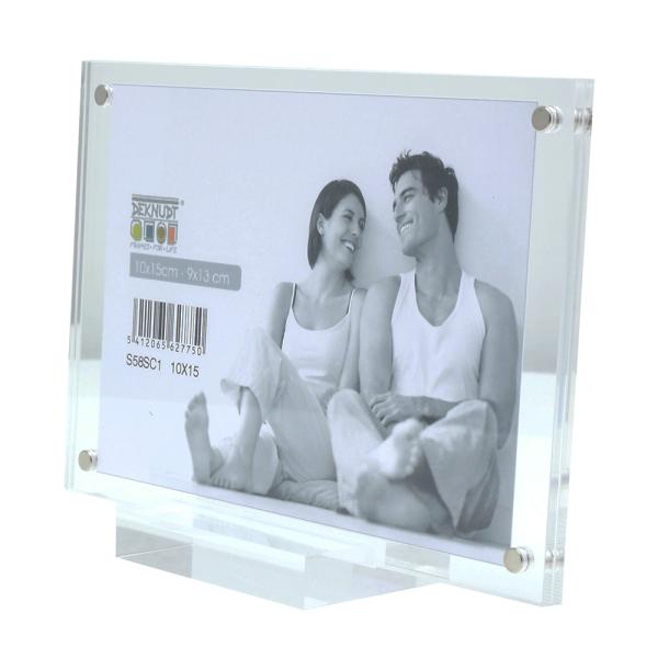 Transparenter Fotorahmen mit Magnetverschluss 10x15 cm | transparent | Kunstglas
