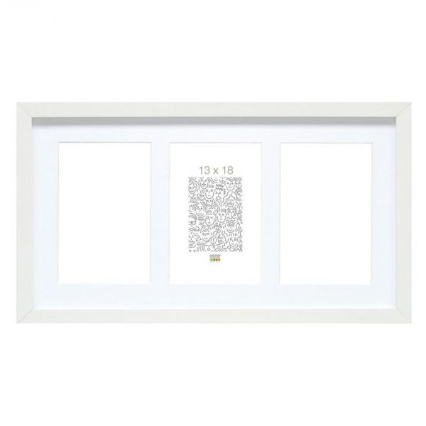 Bilderrahmen Juliette für 3 Bilder 10x15 cm | Weiß | Normalglas
