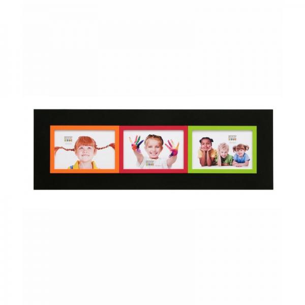Bilderrahmen Theo für 3 Bilder 10x15 cm 10x15 cm | grün-orange-rot-schwarz | Normalglas