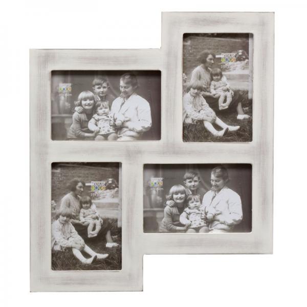 Bilderrahmen Collage Frank für 4 Bilder 10x15 cm 10x15 cm | Weiß | Normalglas