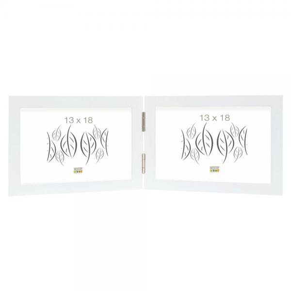Doppelrahmen Ruben 10x15 cm | Weiß | Normalglas