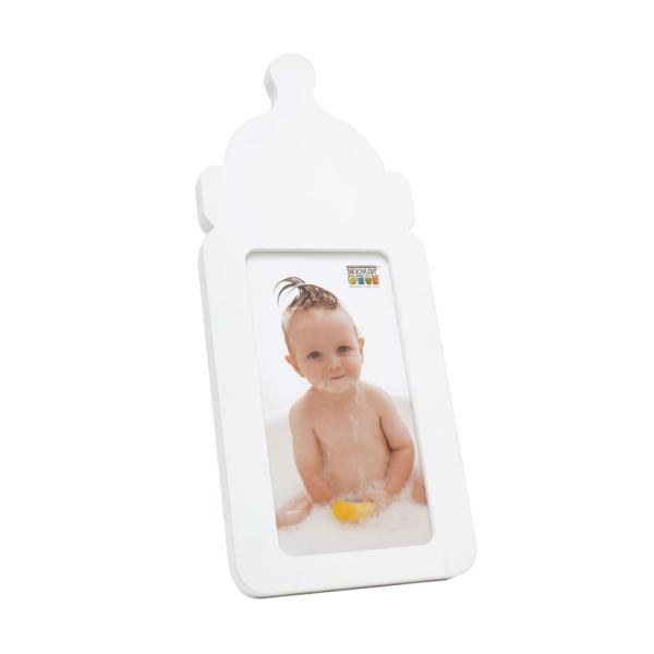Fotorahmen Babyflasche 8x15 cm | Weiß | Kunstglas