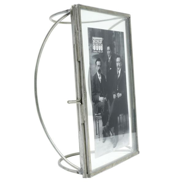Doppelglas-Fotorahmen zum Stellen 10x15 cm | silber-transparent | Normalglas