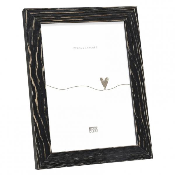 Bilderrahmen Camille aus verwittertem Holz 10x15 cm | schwarz | Normalglas