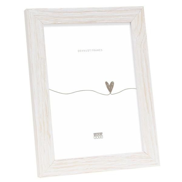 Bilderrahmen Camille aus verwittertem Holz 10x15 cm | weiß | Normalglas
