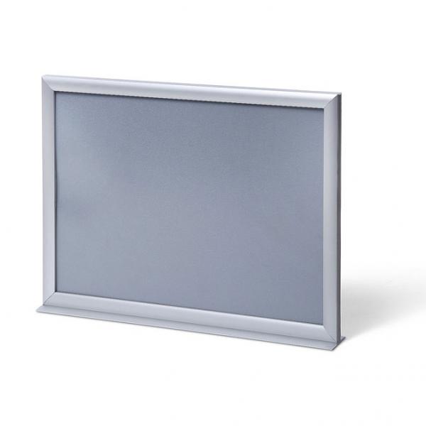 Doppelseitiger Info-Topper 21x29,7 cm (A4) | aluminium | Antireflex-Folie