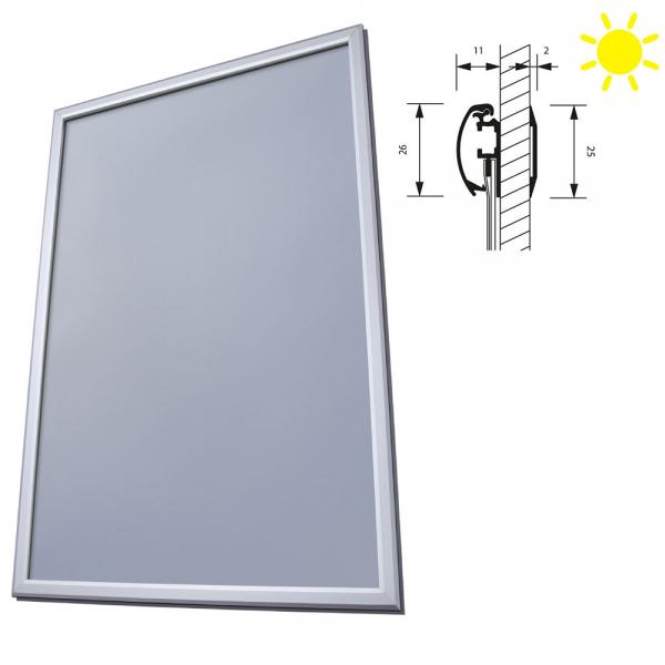 Fenster-Klapprahmen doppelseitig, 25 mm 42x59,4 cm (A2) | Ecken auf Gehrung | Antireflex-Folie