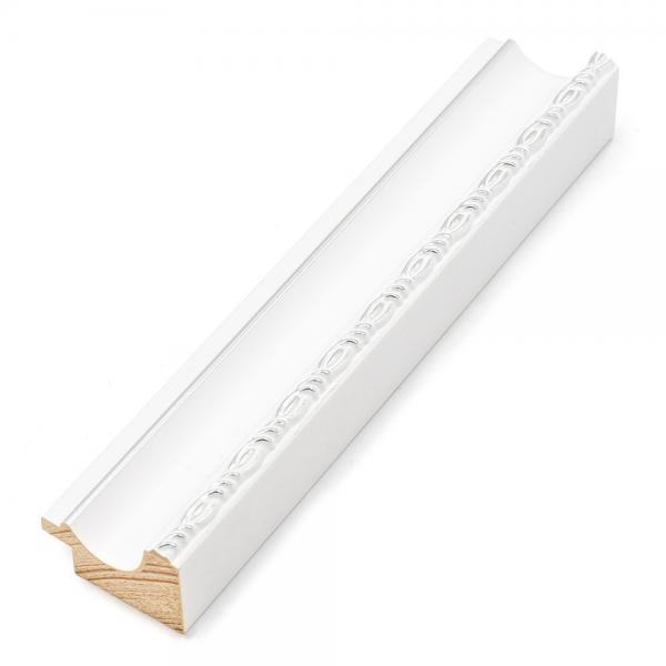 Holz Bilderrahmen Ares 59,4x84,1 cm (A1) | Weiß-Silber | Normalglas
