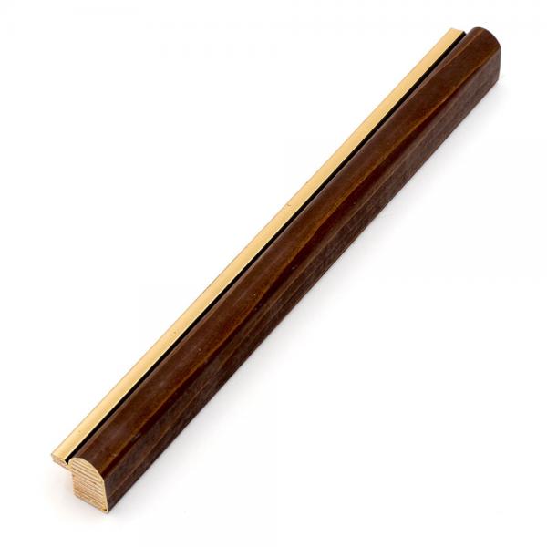 Holz Bilderrahmen Rhea 59,4x84,1 cm (A1) | Braun gemasert-Gold | Normalglas