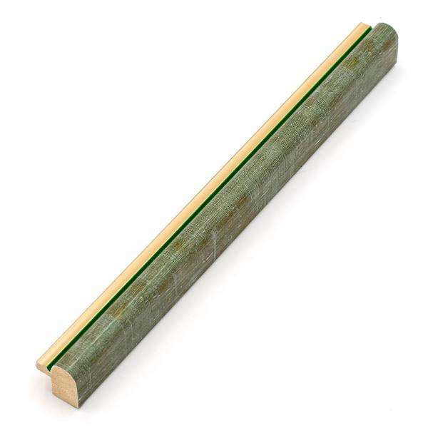 Holz Bilderrahmen Rhea 59,4x84,1 cm (A1) | Grün gemasert-Gold | Normalglas