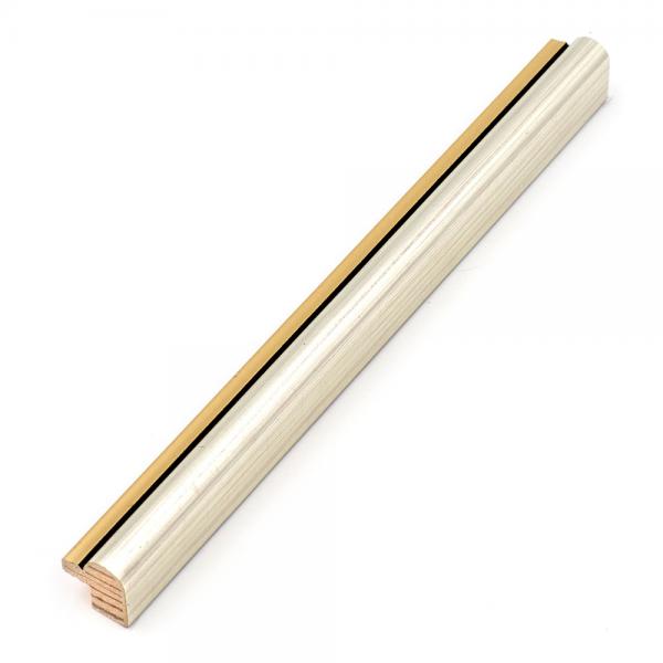 Holz Bilderrahmen Rhea 40x40 cm | Silber gemasert-Gold | Normalglas