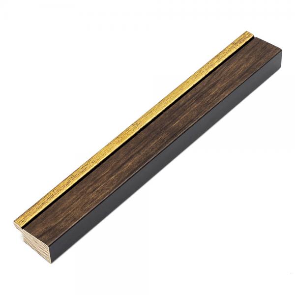 Holz Bilderrahmen Athene 40x40 cm | Braun-Antikgold | Normalglas