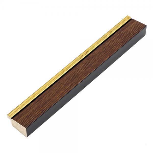 Holz Bilderrahmen Athene 50x65 cm | Mahagoni-Antikgold | Normalglas