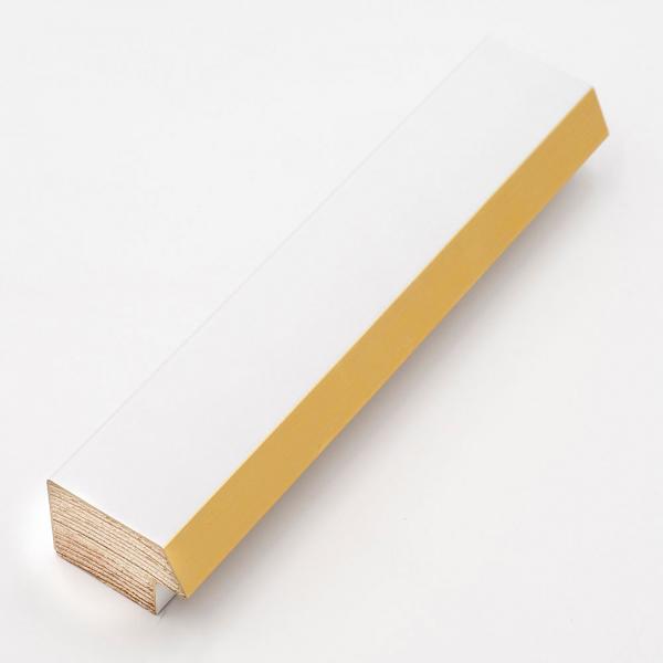 Holz Bilderrahmen Hera 60x90 cm | Weiß-Gold | Normalglas