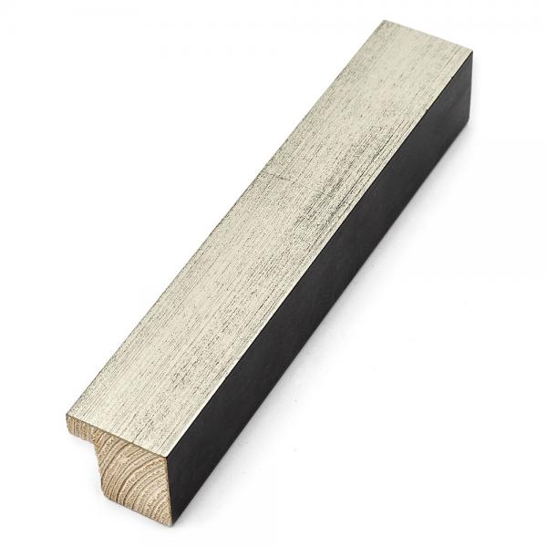 Holz Bilderrahmen Kronos 10x10 cm | Antiksilber-Schwarz | Normalglas