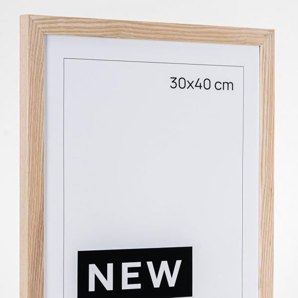 Holz Bilderrahmen New Basic 9x13 cm | Eiche | kunstglas (1,5 mm)