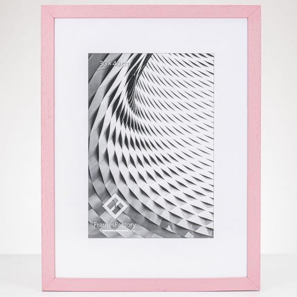 Holz Bilderrahmen Batino 40x60 cm | pink | Kunstglas (1 mm)