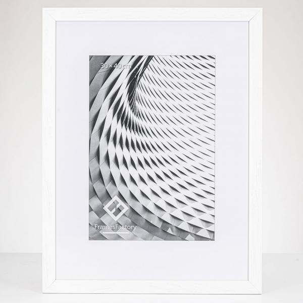 Holz Bilderrahmen Batino 40x60 cm | weiß | kunstglas (1,5 mm)