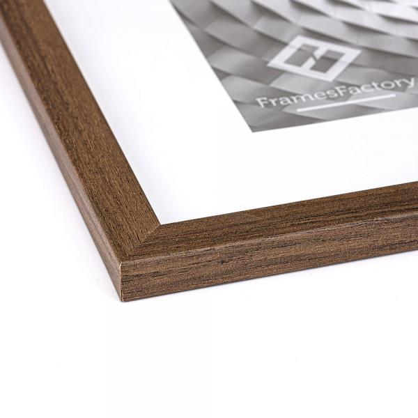 Holz Bilderrahmen Hekla (MDF) 13x18 cm | Dunkelbraun | Kunstglas (1 mm)