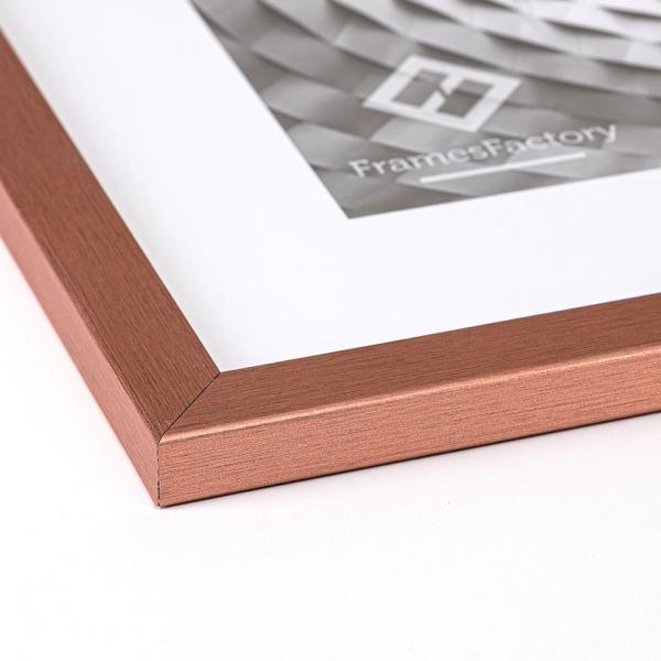 Holz Bilderrahmen Hekla (MDF) 18x24 cm | Rose Gold strukturiert | Kunstglas (1 mm)