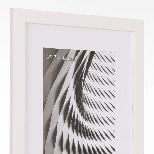 Holz Bilderrahmen Katla (MDF) 18x24 cm | weiß | kunstglas (1,5 mm)