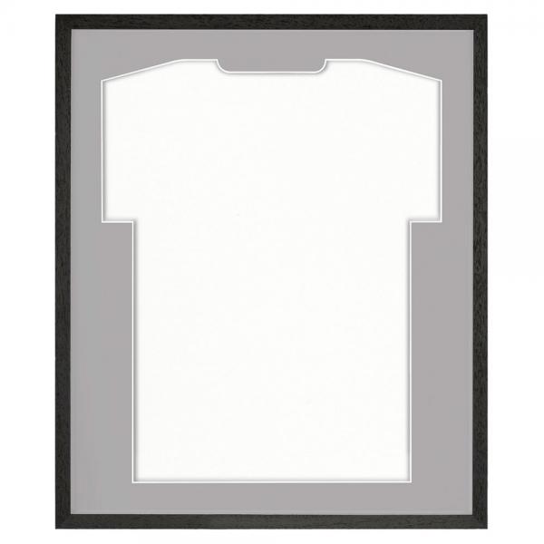 Trikotrahmen Economy Schwarz mit Passepartout 52,5x62,5 cm | Schwarz-Grau | Kunstglas (1 mm)