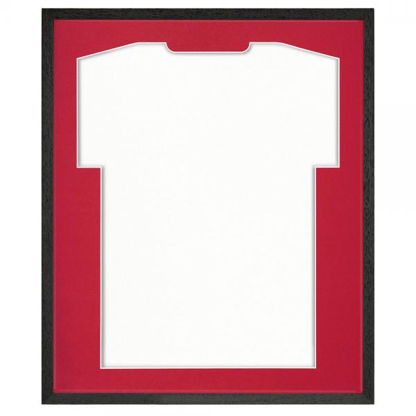 Trikotrahmen Economy Schwarz mit Passepartout 52,5x62,5 cm | Schwarz-Rot | kunstglas (1,5 mm)