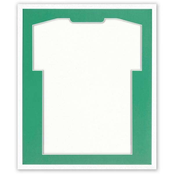 Trikotrahmen Economy Weiß mit Passepartout 52,5x62,5 cm | Weiß-Grün | kunstglas (1,5 mm)