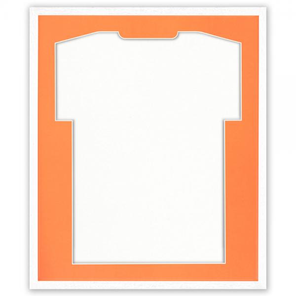 Trikotrahmen Economy Weiß mit Passepartout 52,5x62,5 cm | Weiß-Orange | kunstglas (1,5 mm)