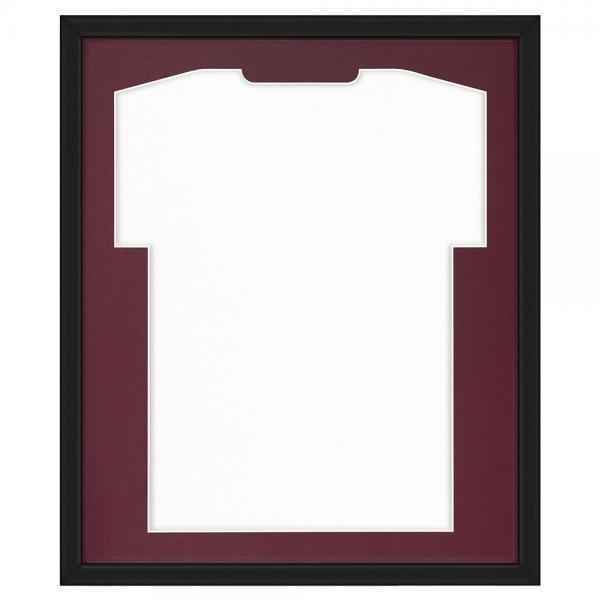Trikotrahmen Comfort Schwarz mit Passepartout 53,4x63,4 cm | Schwarz-Bordeaux | kunstglas (1,5 mm)