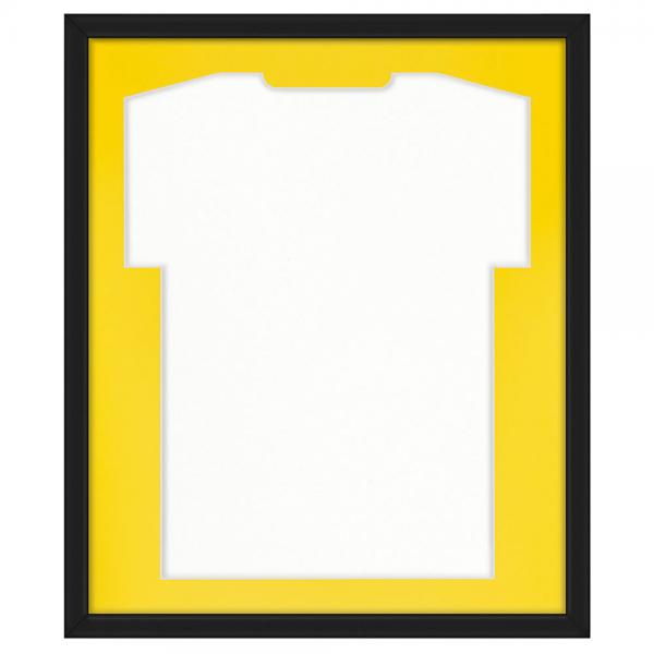 Trikotrahmen Comfort Schwarz mit Passepartout 53,4x63,4 cm | Schwarz-Gelb | Kunstglas (1 mm)