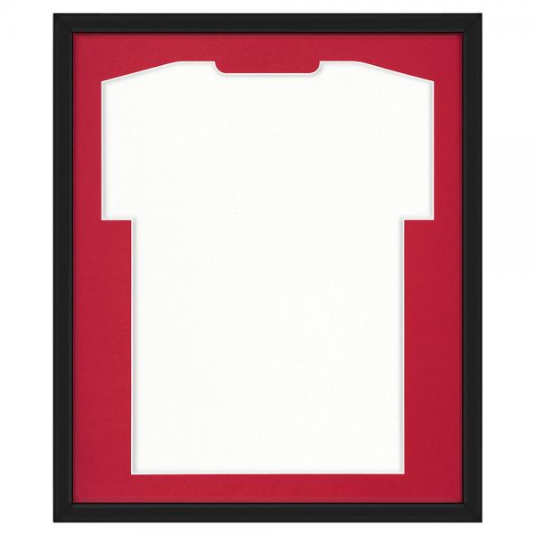 Trikotrahmen Comfort Schwarz mit Passepartout 53,4x63,4 cm | Schwarz-Rot | kunstglas (1,5 mm)