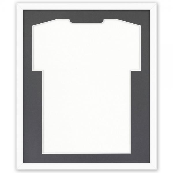 Trikotrahmen Comfort Weiß mit Passepartout 53,4x63,4 cm | Weiß-Dunkelgrau | kunstglas (1,5 mm)