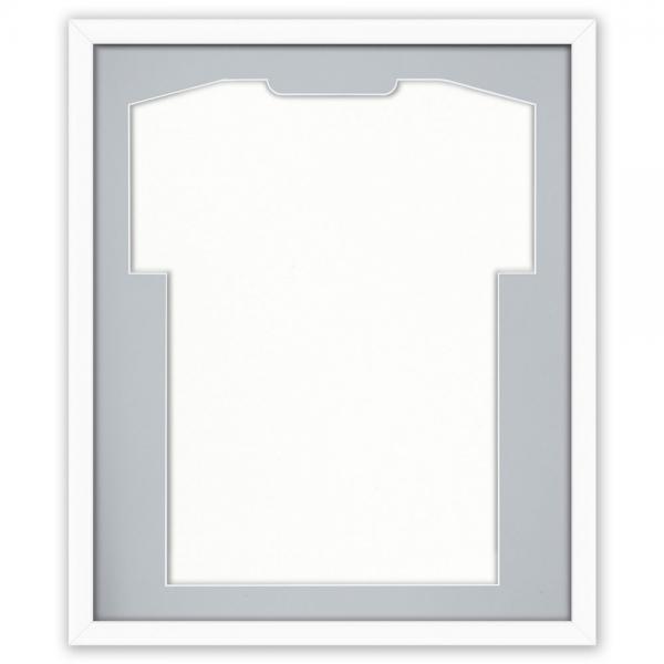 Trikotrahmen Comfort Weiß mit Passepartout 53,4x63,4 cm | Weiß-Grau | kunstglas (1,5 mm)