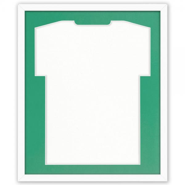 Trikotrahmen Comfort Weiß mit Passepartout 53,4x63,4 cm | Weiß-Grün | kunstglas (1,5 mm)