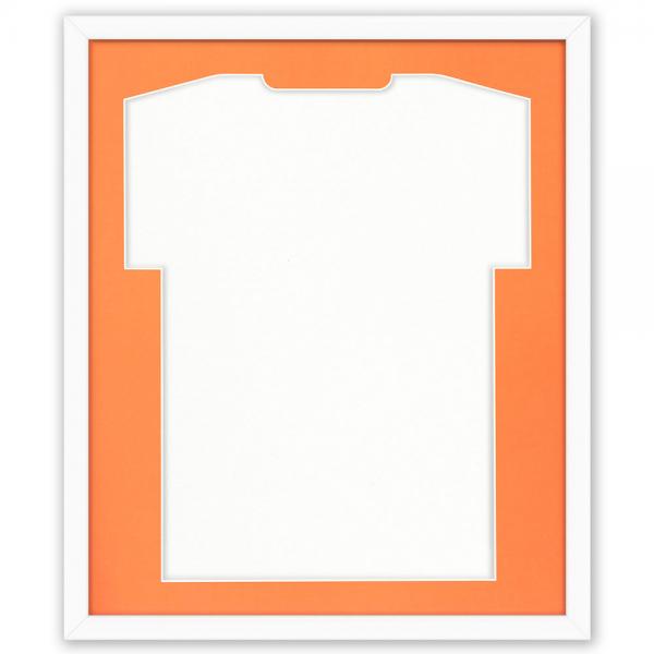 Trikotrahmen Comfort Weiß mit Passepartout 53,4x63,4 cm | Weiß-Orange | kunstglas (1,5 mm)